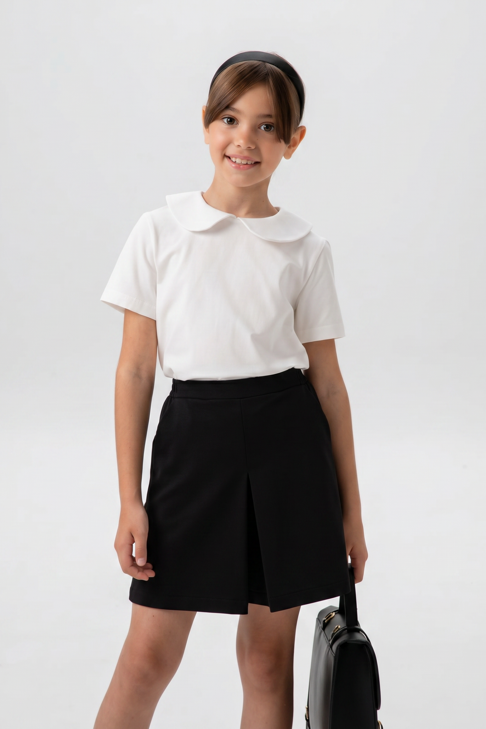 Юбка со встречной складкой