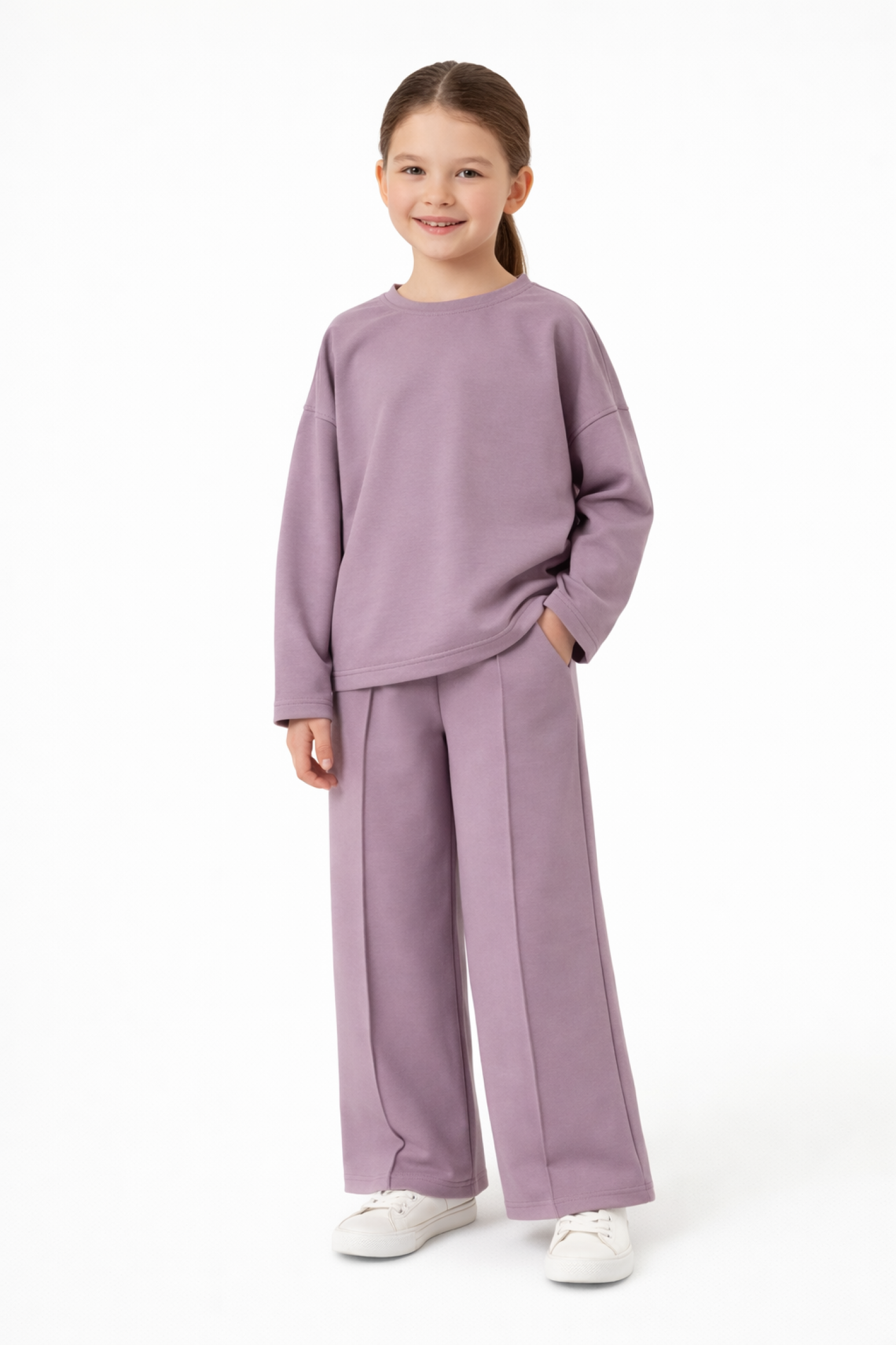 Костюм лонгслив и брюки со швами