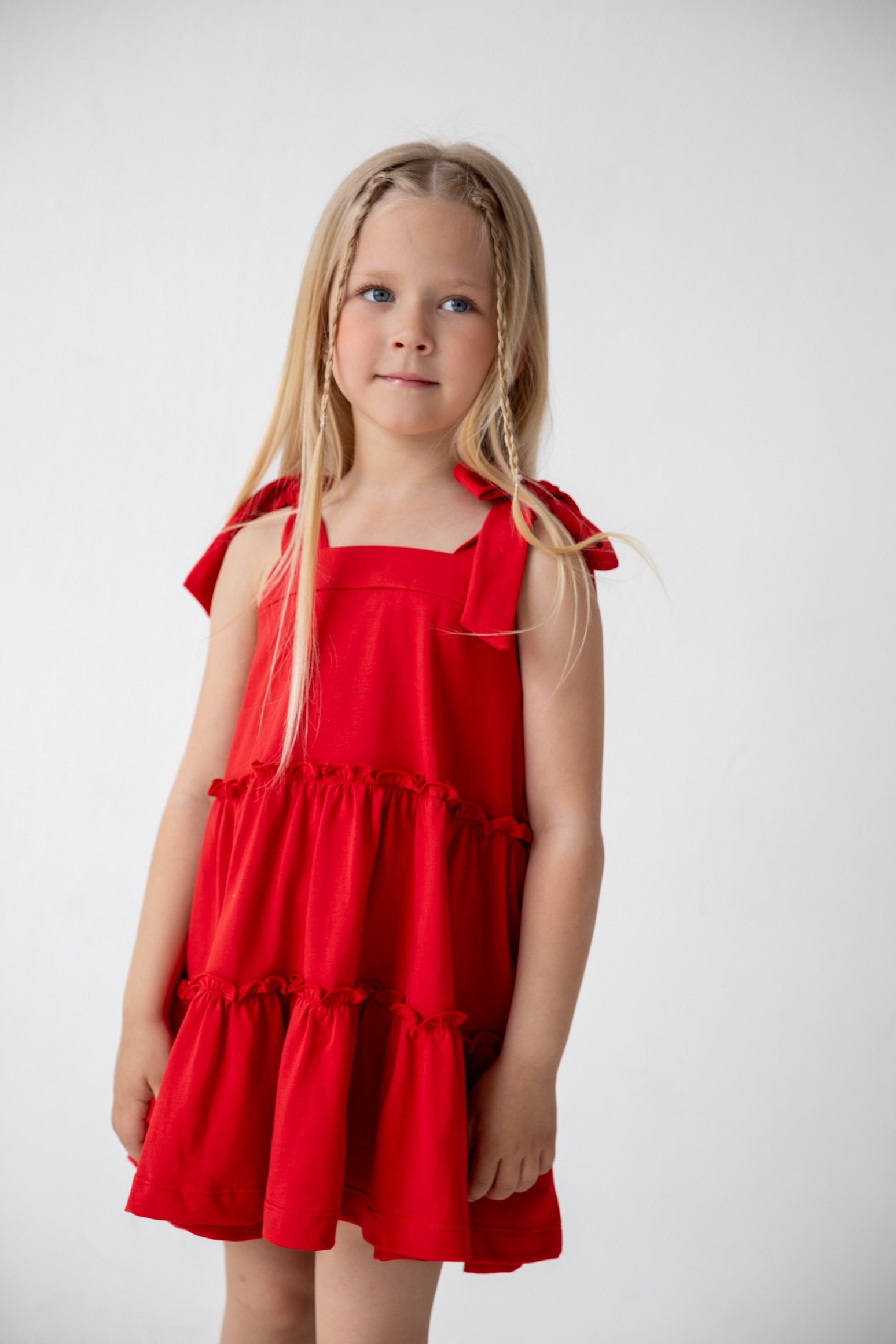 Сарафан на завязках с воланами