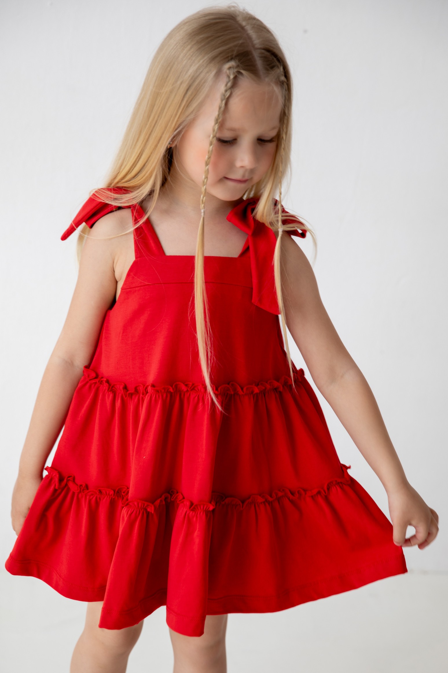 Сарафан на завязках с воланами