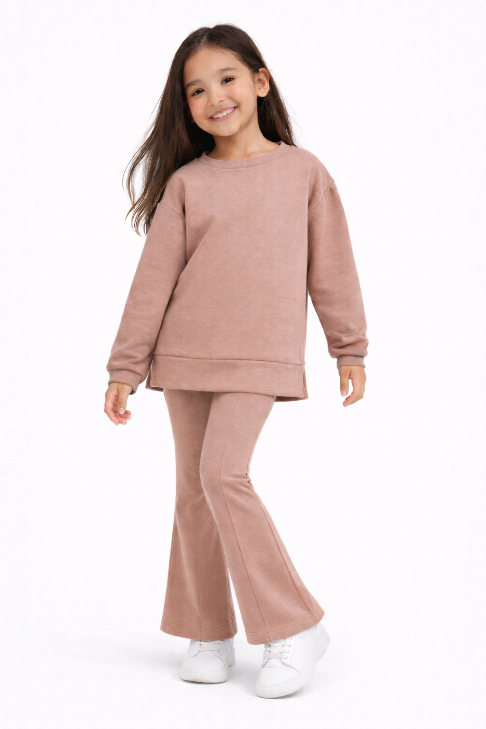 Комплект лонгслив с разрезами и брюки с декоративным швом