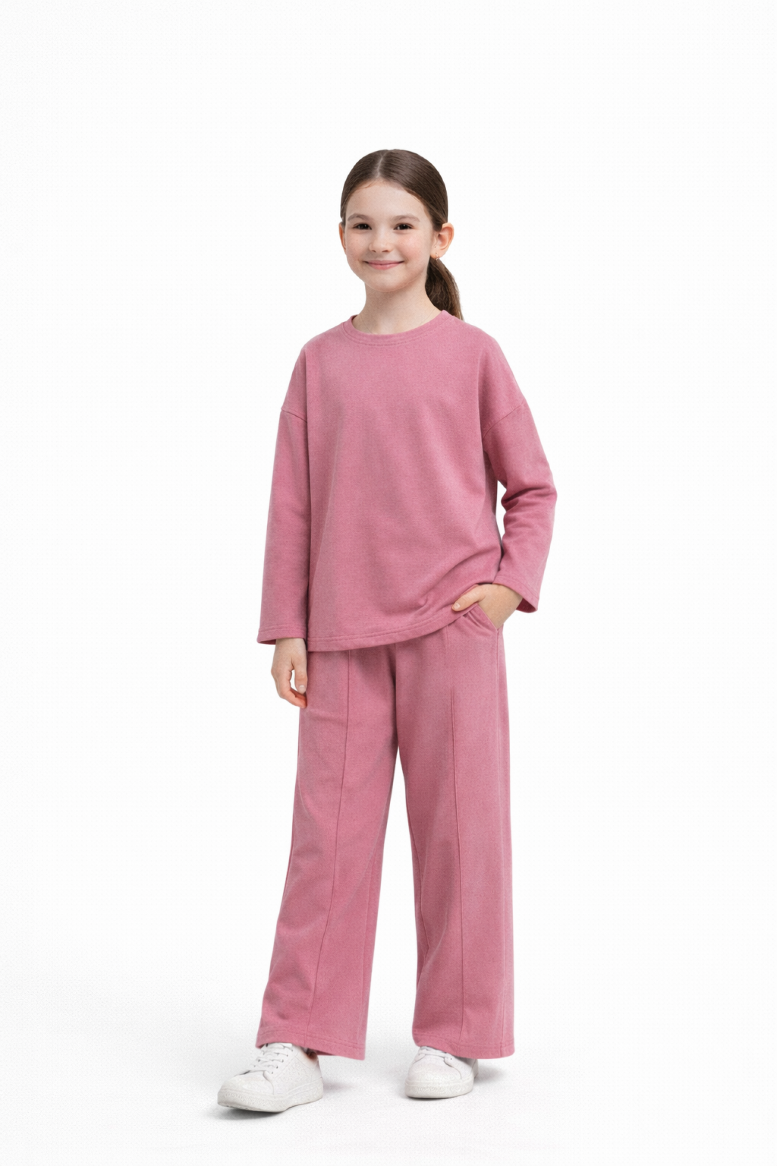 Костюм лонгслив и брюки со швами