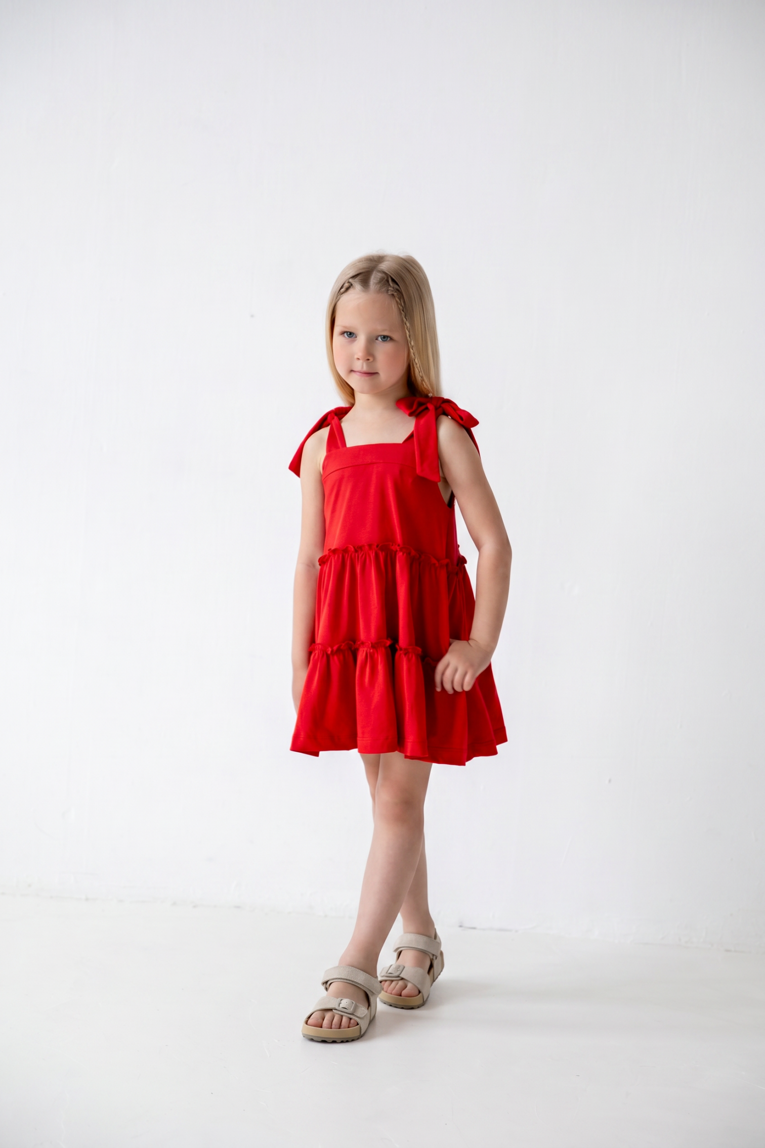 Сарафан на завязках с воланами