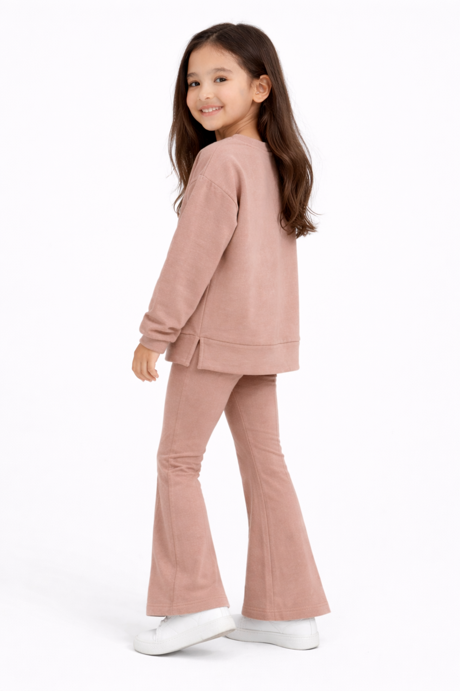 Комплект лонгслив с разрезами и брюки с декоративным швом