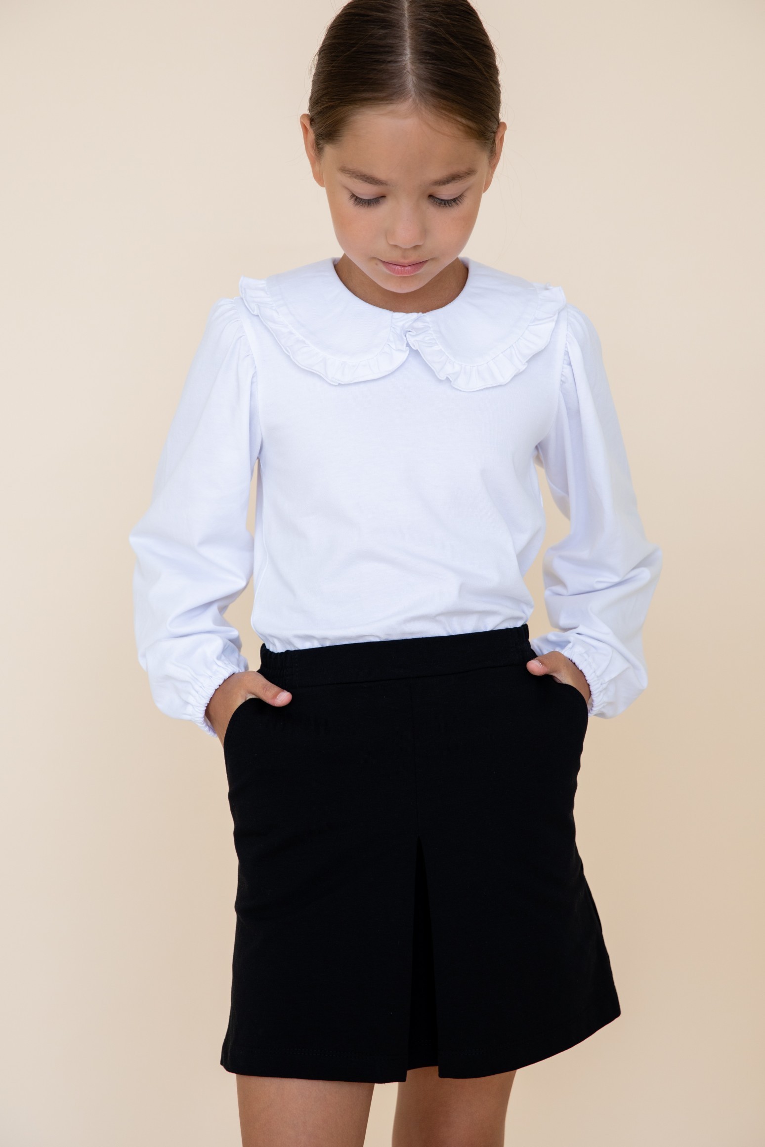 Юбка со встречной складкой