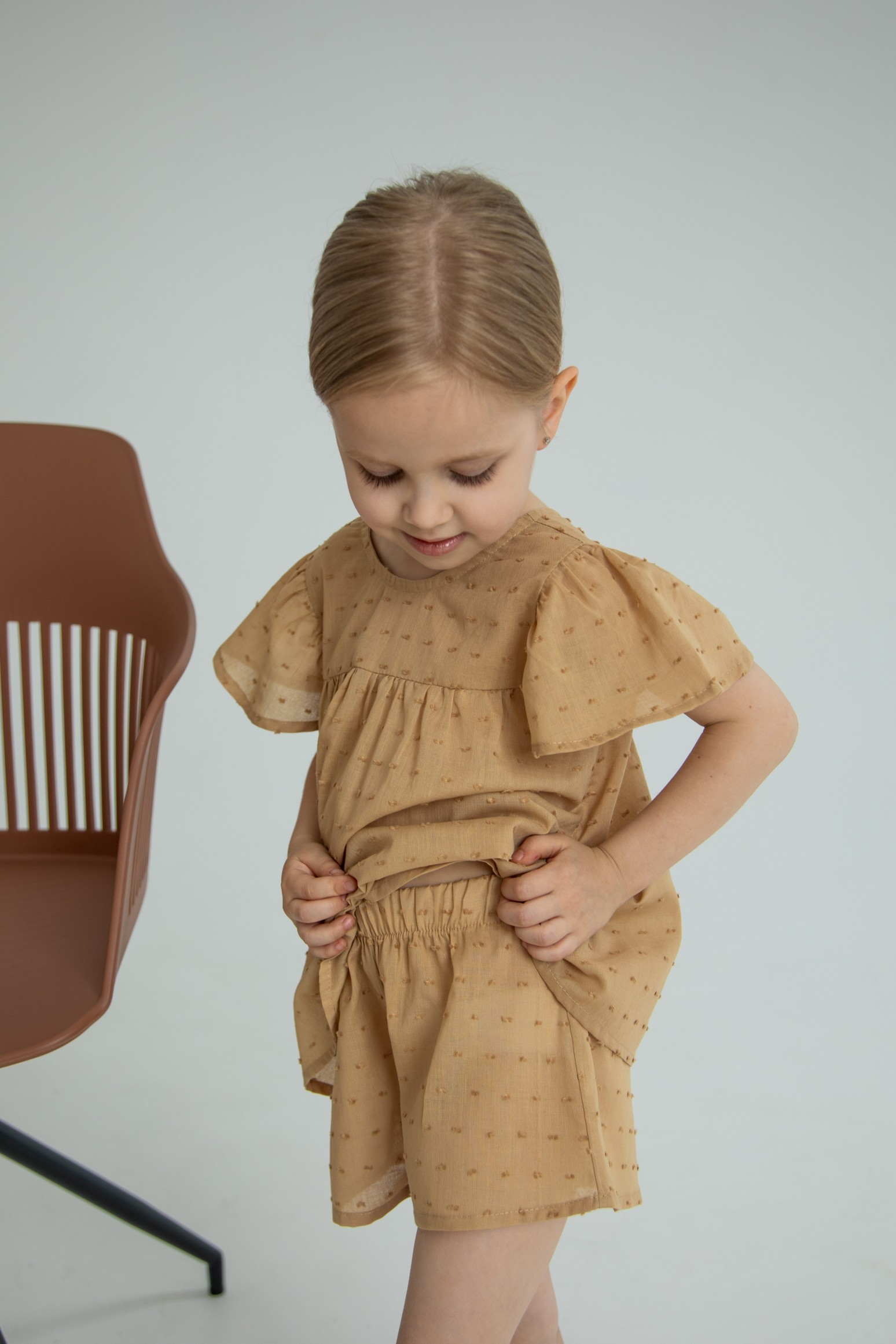 Комплект топ и шорты из тонкого хлопка