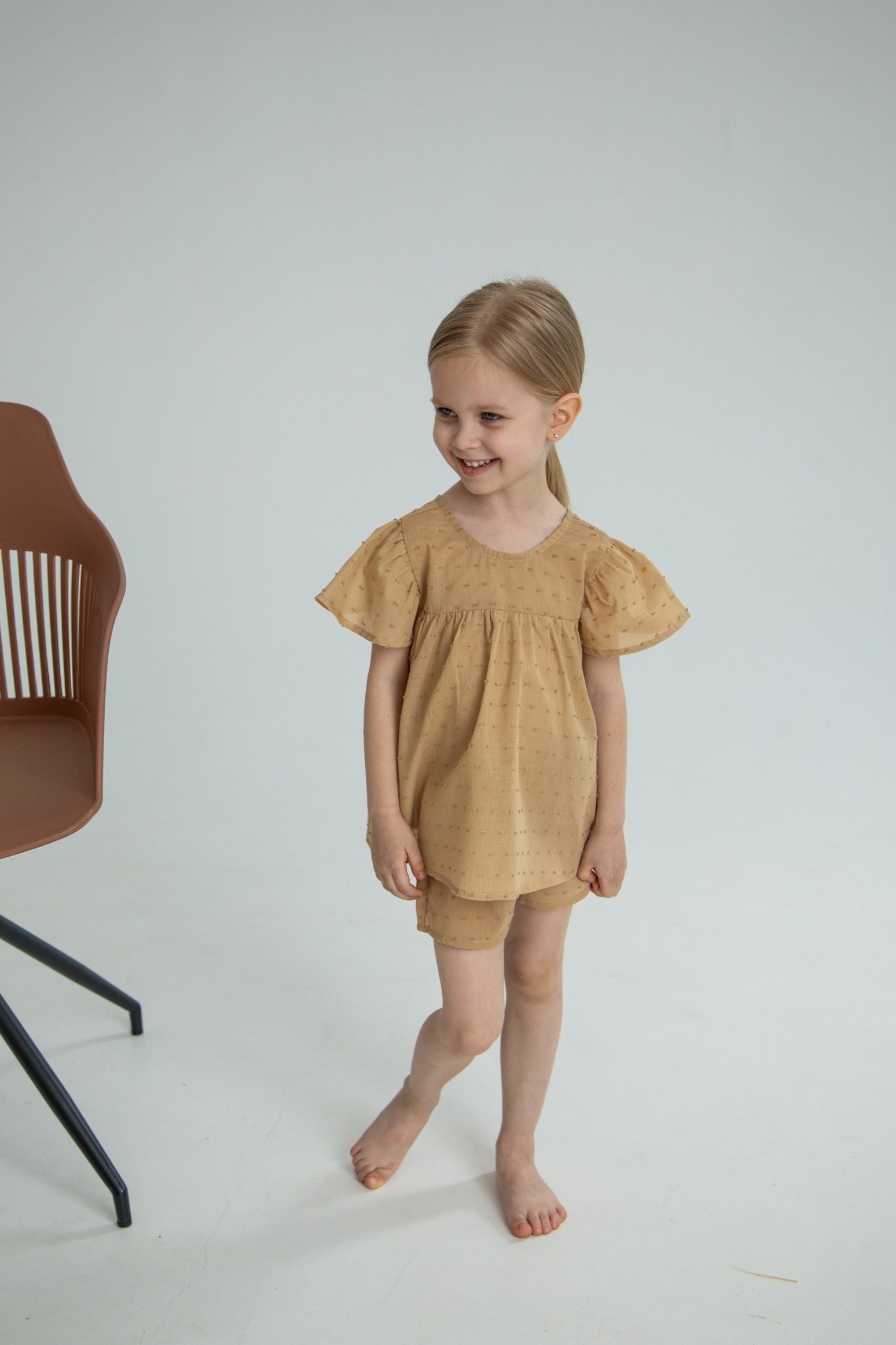 Комплект топ и шорты из тонкого хлопка