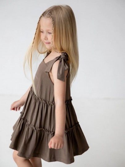 Сарафан на завязках с воланами
