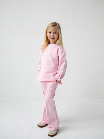 Комплект лонгслив с разрезами и брюки с декоративным швом