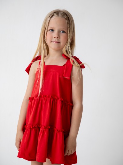 Сарафан на завязках с воланами