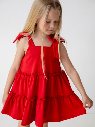 Сарафан на завязках с воланами