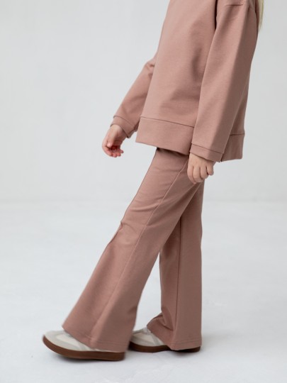 Комплект лонгслив с разрезами и брюки с декоративным швом