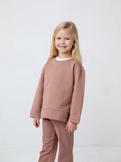 Комплект лонгслив с разрезами и брюки с декоративным швом