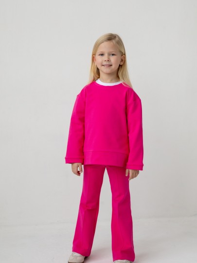 Комплект лонгслив с разрезами и брюки с декоративным швом