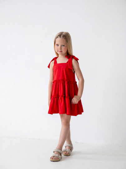 Сарафан на завязках с воланами