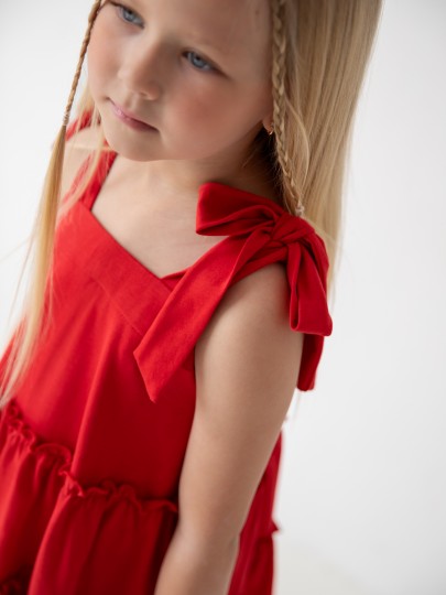 Сарафан на завязках с воланами