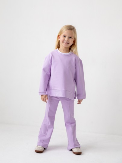 Комплект лонгслив с разрезами и брюки с декоративным швом