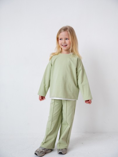 Костюм лонгслив и брюки со швами