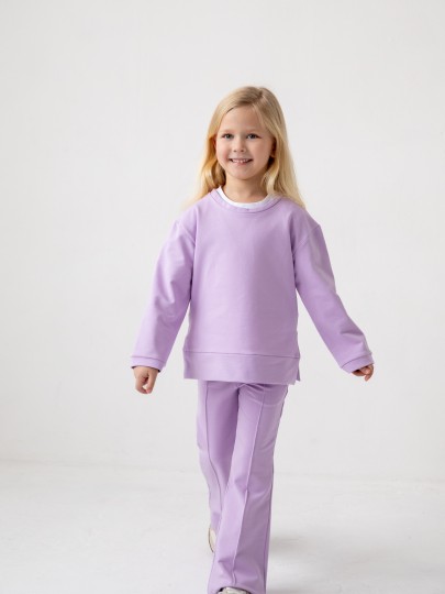 Комплект лонгслив с разрезами и брюки с декоративным швом